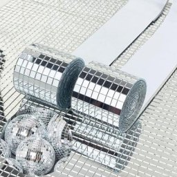 Autocollants en mosaïque de Mini miroir carré en verre véritable autocollants de salle de bains