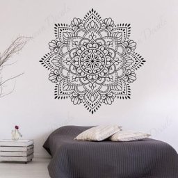 Autocollant mural Mandala en vinyle de grande taille décoration pour salle de bain salon chambre