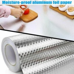 Autocollants imperméables à l'huile de cuisine feuille d'aluminium autocollant mural auto-adhésif