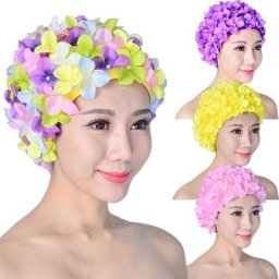 Women Handmade Beach Swimming Cap Free Size Soft Long Hair Breathable Diving Unique Protection