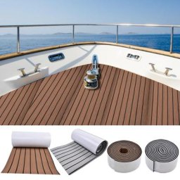 Revêtement de Sol Auto-Adhésif en Faux Teck pour Bateau Yacht Caravane 1 Rouleau