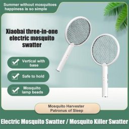 Raquette électrique anti-mouches Rechargeable par USB piège à insectes pour l'été 3500V