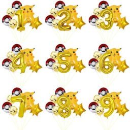 Décoration de ixd'Anniversaire Pokemon, Ballon Pikachu, Bannière