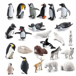 Animaux polaires réalistes jeu de Figurines modèle de Cycle de croissance de pingouin arctique avec