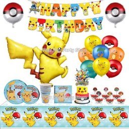 Pokemon Pikachu Thème Joyeux anniversaire Fête Décoration Bannière