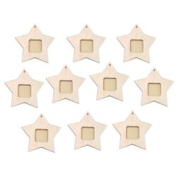 Cadre photo en bois bricolage album d'ornement d'étoile décor de fête 10 pièces