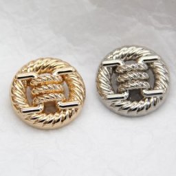 6pcs Mode Noué Corde Pull En Métal Doré Boutons Pour Vêtements Blanc Vintage Décoratif Femmes