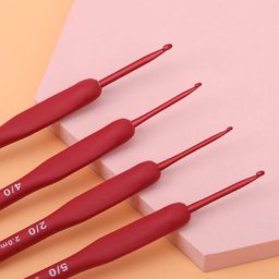 Crochet rouge tulipe du Japon 2-6mm en aluminium silicone pull écharpe ogo grossier mini portable