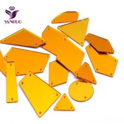 YANRUO – maillot de bain en acrylique doré 30 pièces dos plat couture sur feuille de miroir