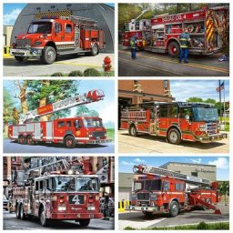 Evershine – Kit de peinture diamant thème camion de pompiers broderie 5D points de croix images