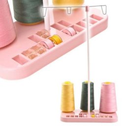 Support pour bobines de fil rose réglable 3 bobines de fil de broderie Support pour Machine à