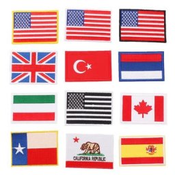 Patch Brodé Rectangulaire avec Sensation Nationale Autocollants Ronds Danemark ges pour Sac à Dos