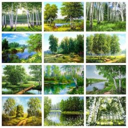 Evershine – Kit de peinture diamant thème arbre broderie complète 5D points de croix paysage à