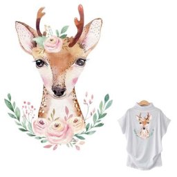 Transferts de fleurs de cerf pour vêtements jolis autocollants de transfert de chaleur à la mode