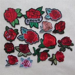 Patchs brodés de fleurs roses pour vêtements motif Strihear Clothes badges personnalisés