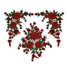 Ensemble de 3 pièces de patchs brodés de fleurs accessoire à coudre réparation pour vêtements
