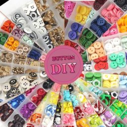 Bouton de couture coloré avec boîte pour enfants couleur bonbon dessin animé résine tissu