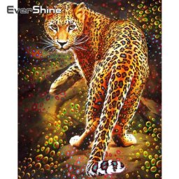 EverShine – peinture diamant thème léopard et strass broderie complète image d'animaux mosaïque