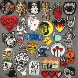 Patchs thermoadhésifs brodés pour vêtements dessin animé Punk pour veste Applications de