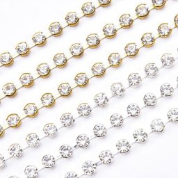 Don't Hook Vêtements 5 Mètres Strass Garniture SS12-SS28 Rond Verre Clip JOSeOORobe De Mariée