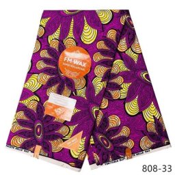 Tissu africain en polyester pour robe de soirée Binta Real haute qualité 6 verges Ankara 808