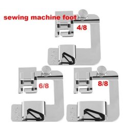 Pied presseur pour Machine à coudre domestique 13mm/19mm/25mm ourlet roulé accessoires de couture