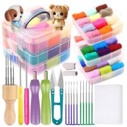 Kit d'aiguilles en feutre de laine outil de feutrage fibre de laine feutre bricolage fait à la