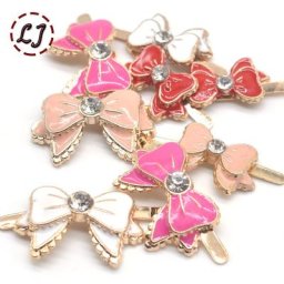 Boucles papillon pour chaussures nouvel arrivage 10 pièces/lot attaches en ruban plaqué or nœud