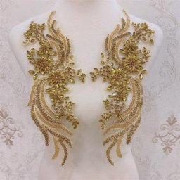 Patchs en strass cousus à la main pour robe de mariée plus de couleurs