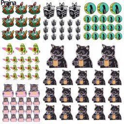 Lot de 10 Pièces d'Écussons Brodés en Forme d'Animal Chat Grenouille Fer à Repasser Dessin