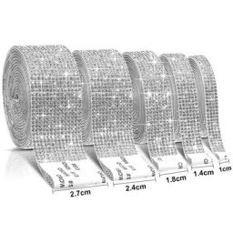 Autocollant auto-adhésif en strass 1 mètre ruban de paillettes en diamant pour bricolage