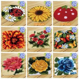 Smyrna-Kit de point de croix GT ensemble d'oreiller de broderie de tapis loquet de fleur de