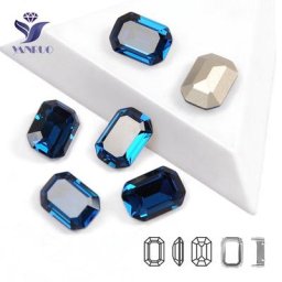 YANRUO – strass de couture en cristal octogonal Montana pour la couture manuelle pierres cousues