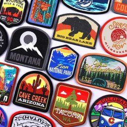Patch de paysage tissé pour vêtements Patch de couture sur vêtements bande tissée autocollant