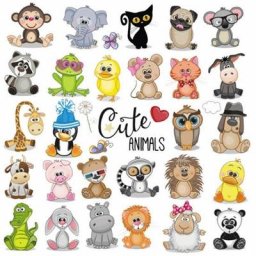 Autocollants thermocollants animaux mignons chat chien lapin 22x22cm pour bricolage transfert