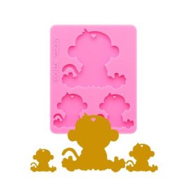 Moules en Silicone pour fabrication de bijoux porte-clés brillant maman/bébé famille de singe