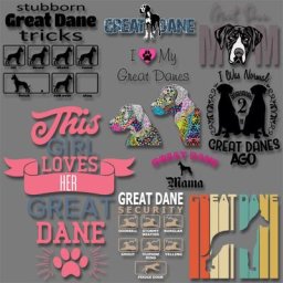 Patchs I love my Great Danes Dogs pour vêtements transferts thermocollants autocollants de