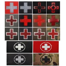 Patchs de crochets et boucles de la croix rouge autocollants réfléchissants IR infrarouge Badge