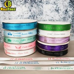Ruban imprimé personnalisé 10mm-75mm Logo personnel en Polyester pour boîte-cadeau emballage de