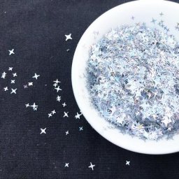 Eo-Friendly-Paillettes pour Ongles en Forme d'Étoile Mélange Ultra-Mince Laser Argent l'horloge