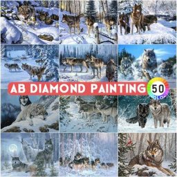 AB Perceuses Diamant Peinture 5D Animal Broderie Loup DIY Point De Croix Art Kit Perlé Grossier