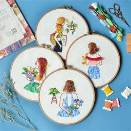 Kit de broderie de fil de bricolage pour fille mignonne matériel de bricolage grossier fait à la