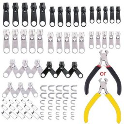 Kit de réparation de fermeture éclair 85 pièces/ensemble curseur de veste de couture pince
