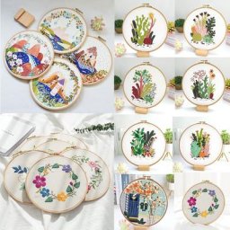 Ensemble de broderie de fleurs et de plantes outils de couture pour débutant Kit de broderie
