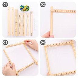 Machine à tricoter en bois avec Kit de navette pour enfants garçons et filles jouet artisanal