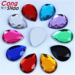 Cong Shao – 200 pièces de Strass colorés en acrylique 13x18mm dos plat cristal et pierres pour