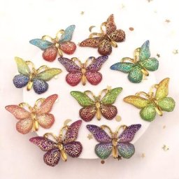 Strass papillon à dos plat en résine cristaux colorés ornements à trou bricolage Appliques de