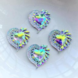 Strass AB en Forme de Cœur Blanc 20 Pièces Accessoires de Fabrication de Bijoux Artisanat en