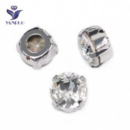 YANRUO – Strass en verre transparent brillant toutes tailles Strass cousus à l'arrière pour