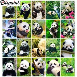 Dispaint – peinture diamant thème ""Animal panda"" broderie complète 5D perles carrées ou rondes